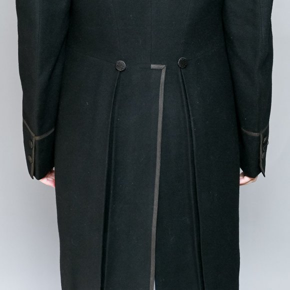 593. BROOKS BROTHERS Antique Vintage Cut Away Long Mens Coat Edwardian Victorian - Picture 8 of 10